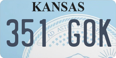 KS license plate 351GOK
