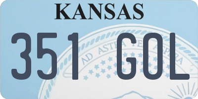 KS license plate 351GOL