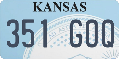 KS license plate 351GOQ