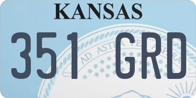 KS license plate 351GRD
