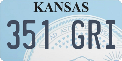 KS license plate 351GRI
