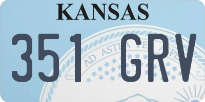 KS license plate 351GRV