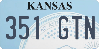KS license plate 351GTN