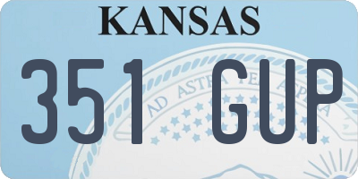 KS license plate 351GUP