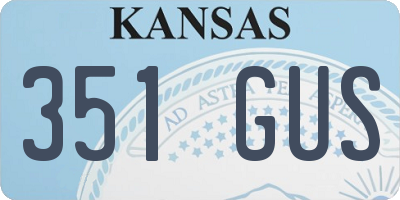 KS license plate 351GUS
