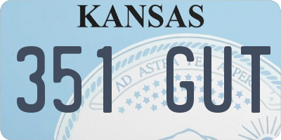KS license plate 351GUT