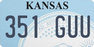 KS license plate 351GUU
