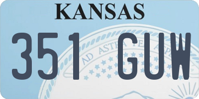 KS license plate 351GUW