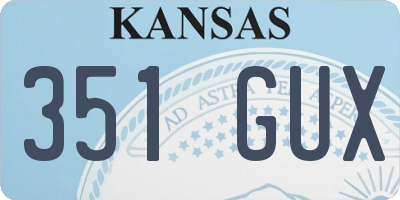 KS license plate 351GUX