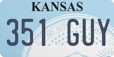 KS license plate 351GUY