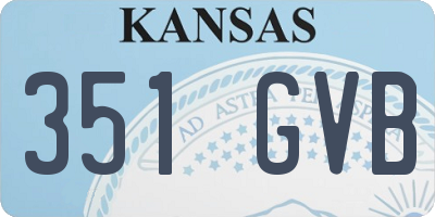 KS license plate 351GVB