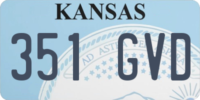 KS license plate 351GVD