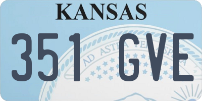 KS license plate 351GVE