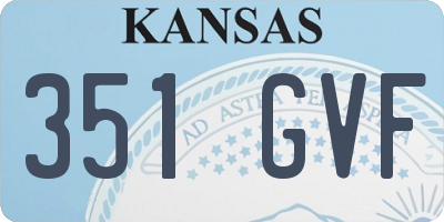 KS license plate 351GVF