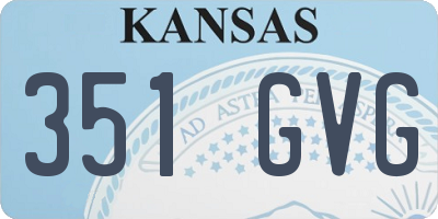 KS license plate 351GVG