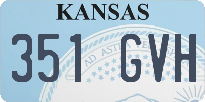 KS license plate 351GVH