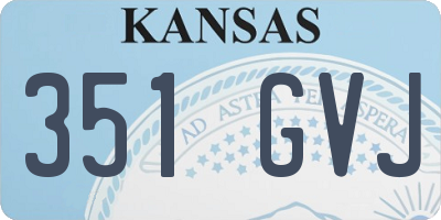 KS license plate 351GVJ