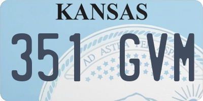 KS license plate 351GVM