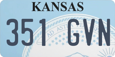 KS license plate 351GVN