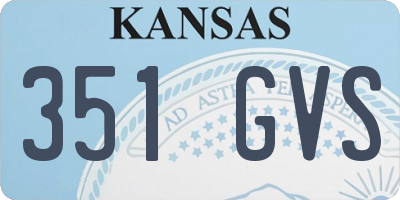 KS license plate 351GVS