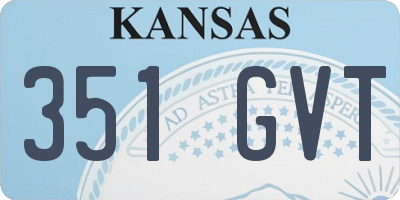 KS license plate 351GVT