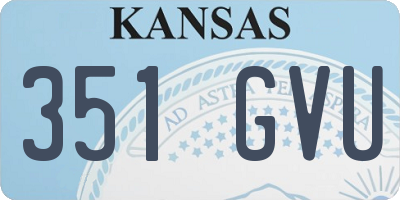 KS license plate 351GVU