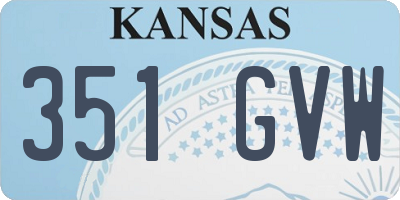 KS license plate 351GVW
