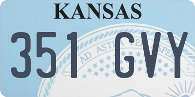 KS license plate 351GVY