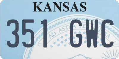 KS license plate 351GWC