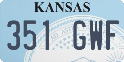 KS license plate 351GWF
