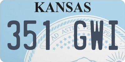 KS license plate 351GWI