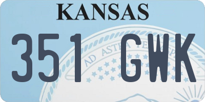 KS license plate 351GWK