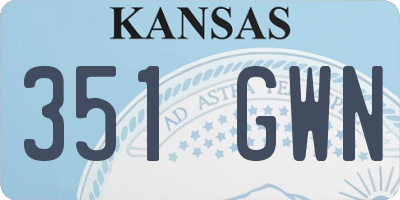 KS license plate 351GWN