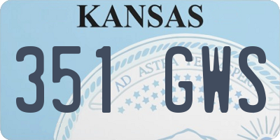 KS license plate 351GWS
