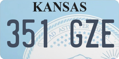 KS license plate 351GZE