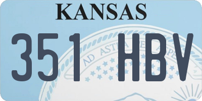 KS license plate 351HBV