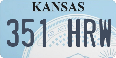 KS license plate 351HRW