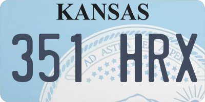 KS license plate 351HRX