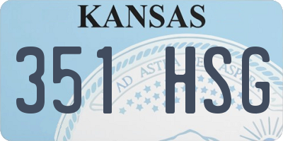 KS license plate 351HSG