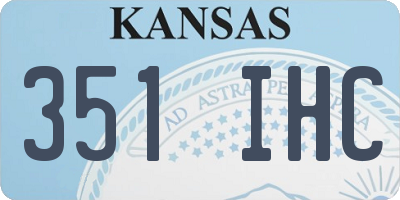 KS license plate 351IHC