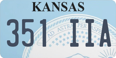 KS license plate 351IIA