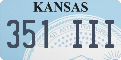 KS license plate 351III