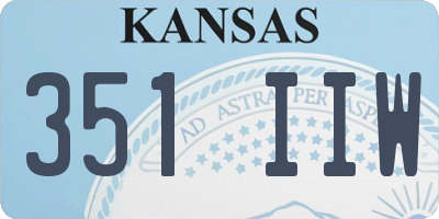 KS license plate 351IIW
