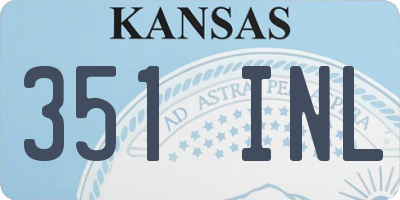 KS license plate 351INL