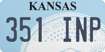 KS license plate 351INP