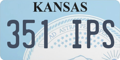 KS license plate 351IPS