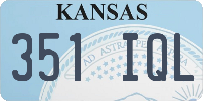 KS license plate 351IQL