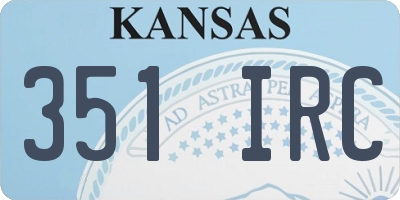 KS license plate 351IRC