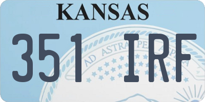 KS license plate 351IRF