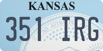 KS license plate 351IRG